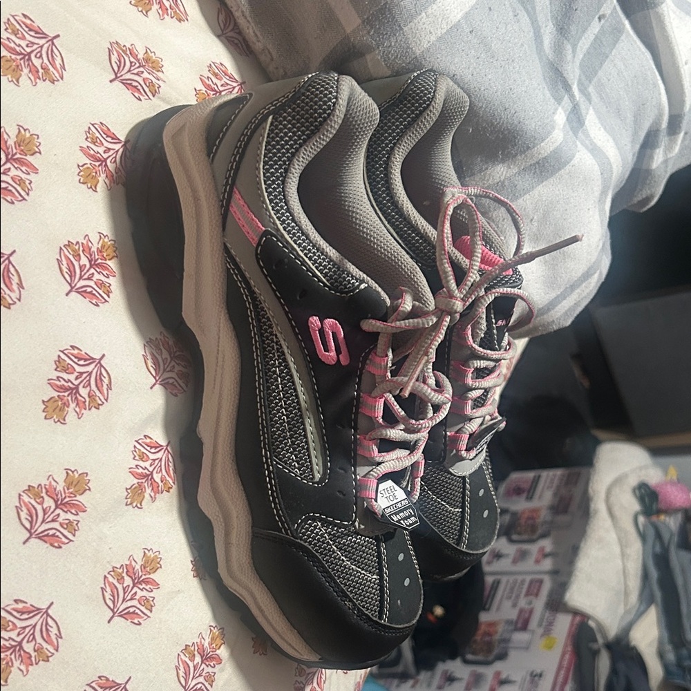 Skechers Gray and Pink Women's Athletic Walking Sneakers